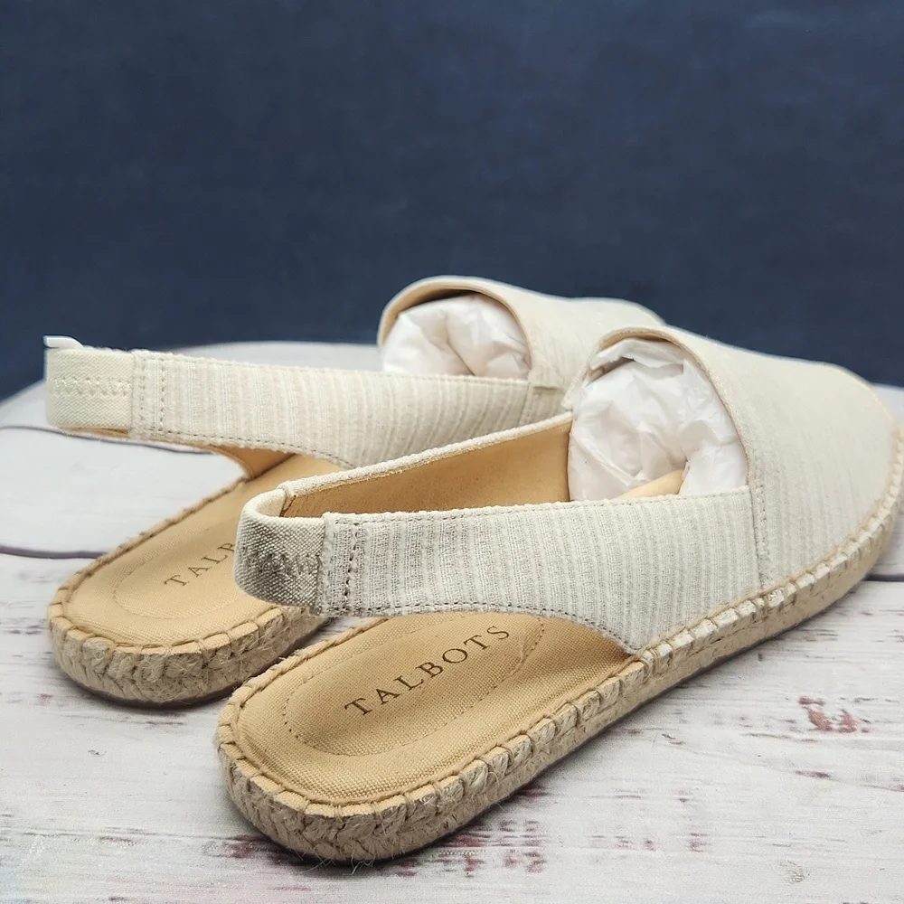 NEW Talbots‎ Izzy Linen Espadrille Flats Women's Size 7.5